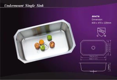 Undermount Acero inoxidable 32 pulg. Lavabo simple de la cocina del lavabo (8047A)
