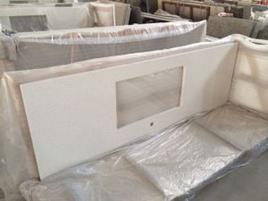 Cuarzo blanco Artificial para encimeras de cocina y tapas de tabla (YLT-#2607N)