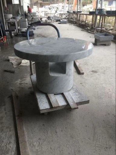 Tapa de comedor de mármol blanco al aire libre