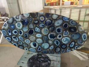 Muebles de sobremesa de ágata azul Onyx