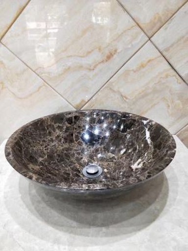Dark Emperador Marble Sink