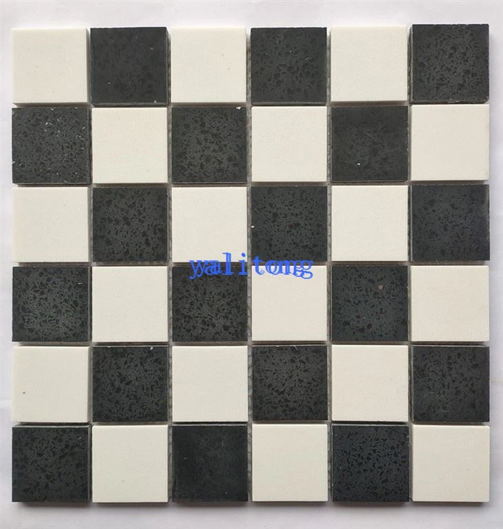 Azulejos de mosaico de cuarzo negro